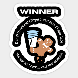 Gingerbread Man Chase Race Sticker